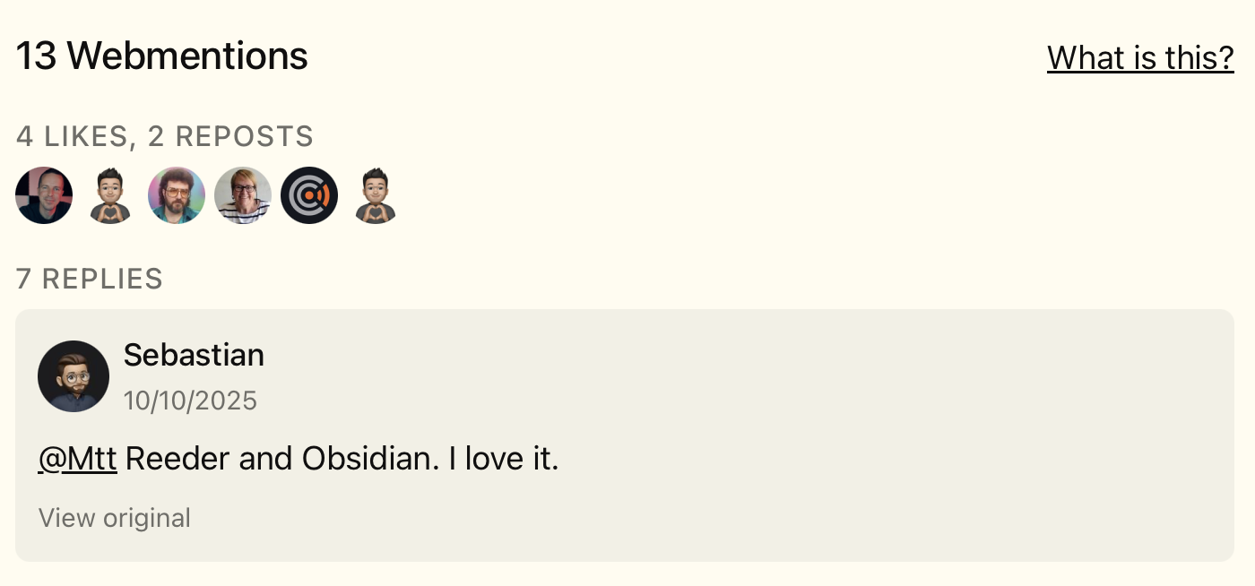 Webmentions Screenshot