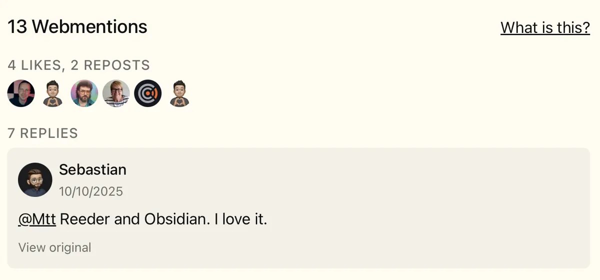 Webmentions screenshot
